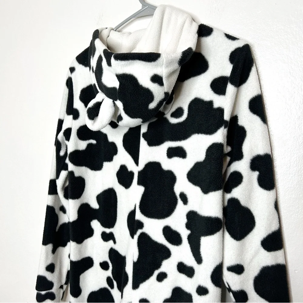 Matching Adult & Baby Cow Halloween Costume Fleece Onesie Adult‎ XS & 3-6 Months